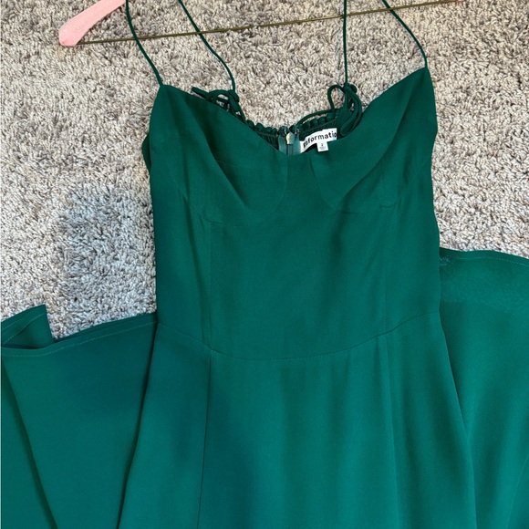 Reformation Juliette Dress in color emerald - Picture 7 of 8